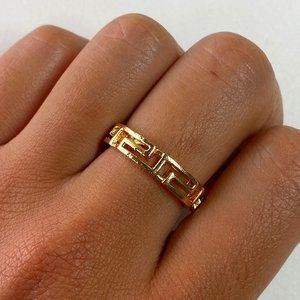 NWOT Geometric Gold Ring, Size 8